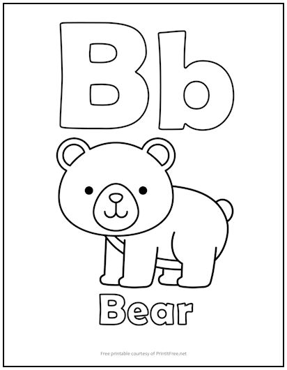 Alphabet Letter B Coloring Page Print It Free