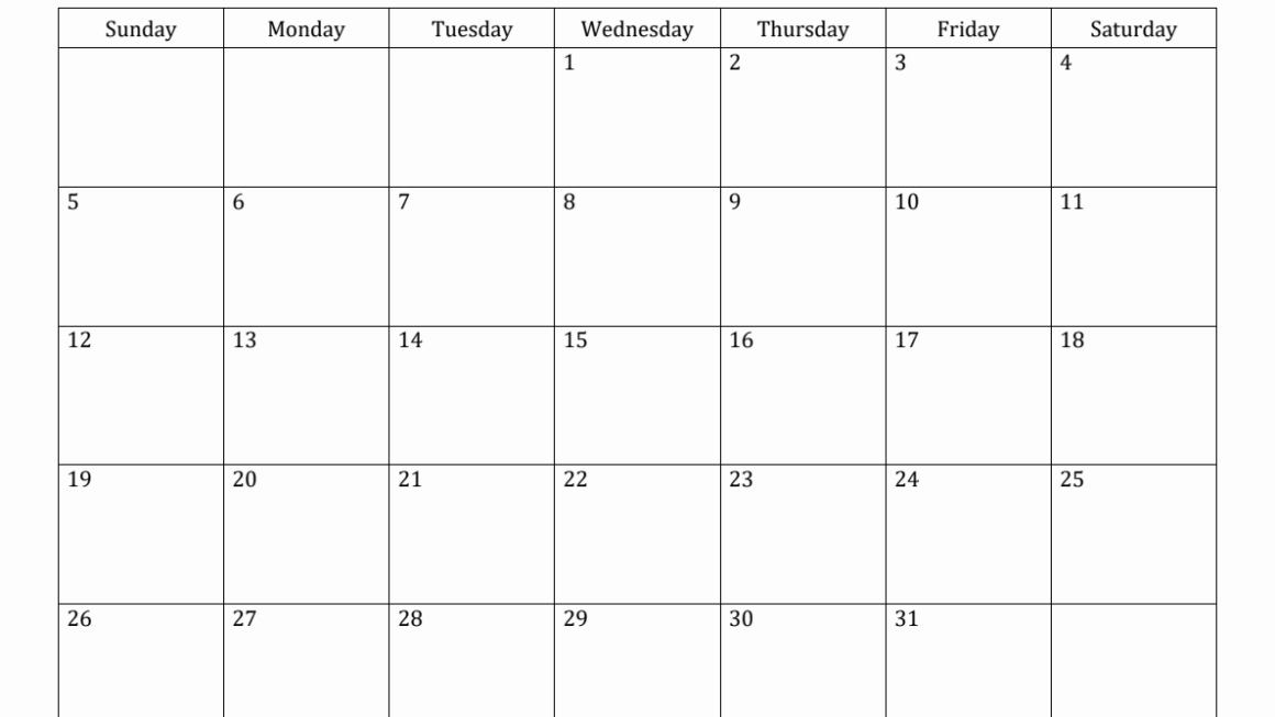 August 2108 Monthly Calendar