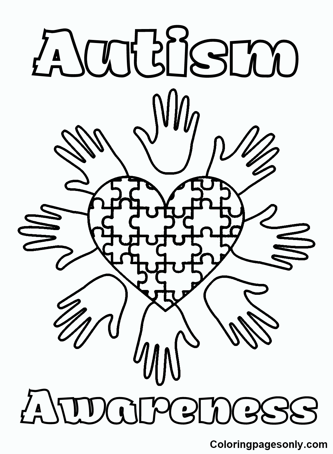 Autism Awareness Coloring Pages Printable For Free Download