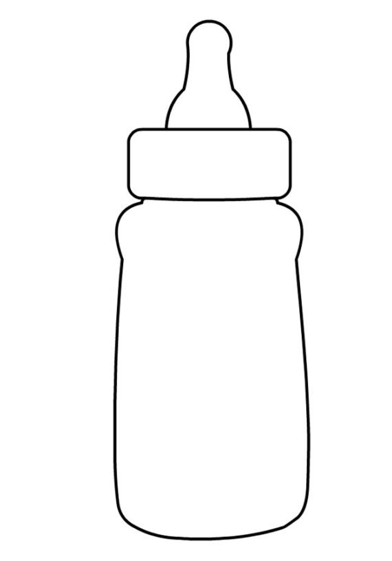 Baby Bottle Template Coloring Page