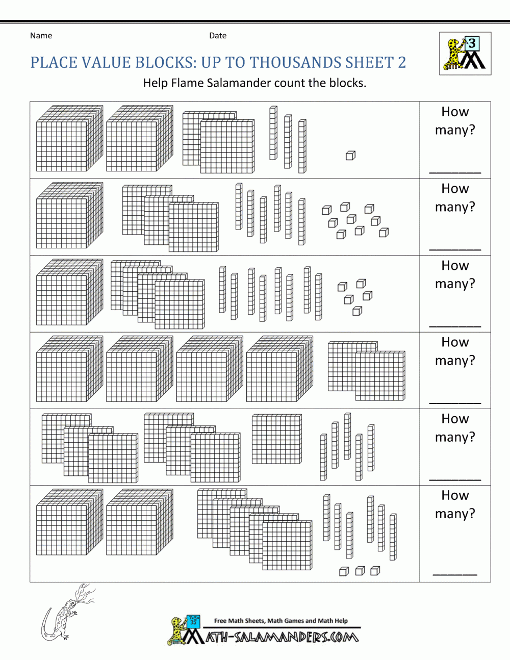 Free Printable Base 10 Blocks Worksheets