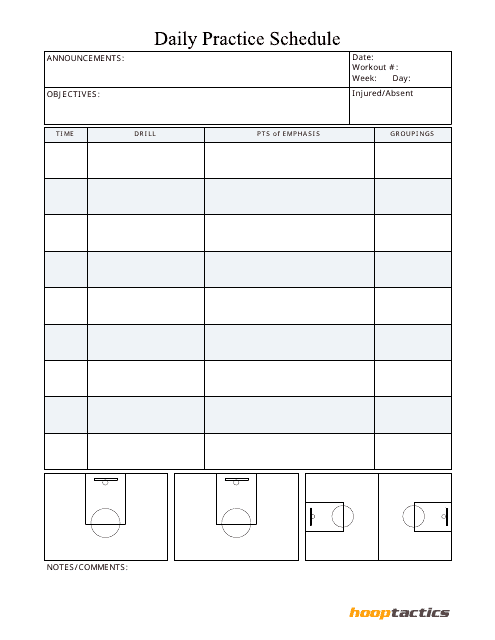 Basketball Practice Plan Template Free Printable Word Searches