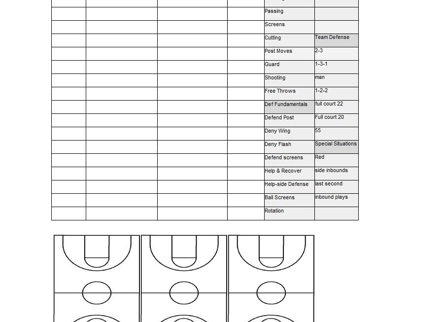 Basketball Practice Template Pdf Printable Templates Free