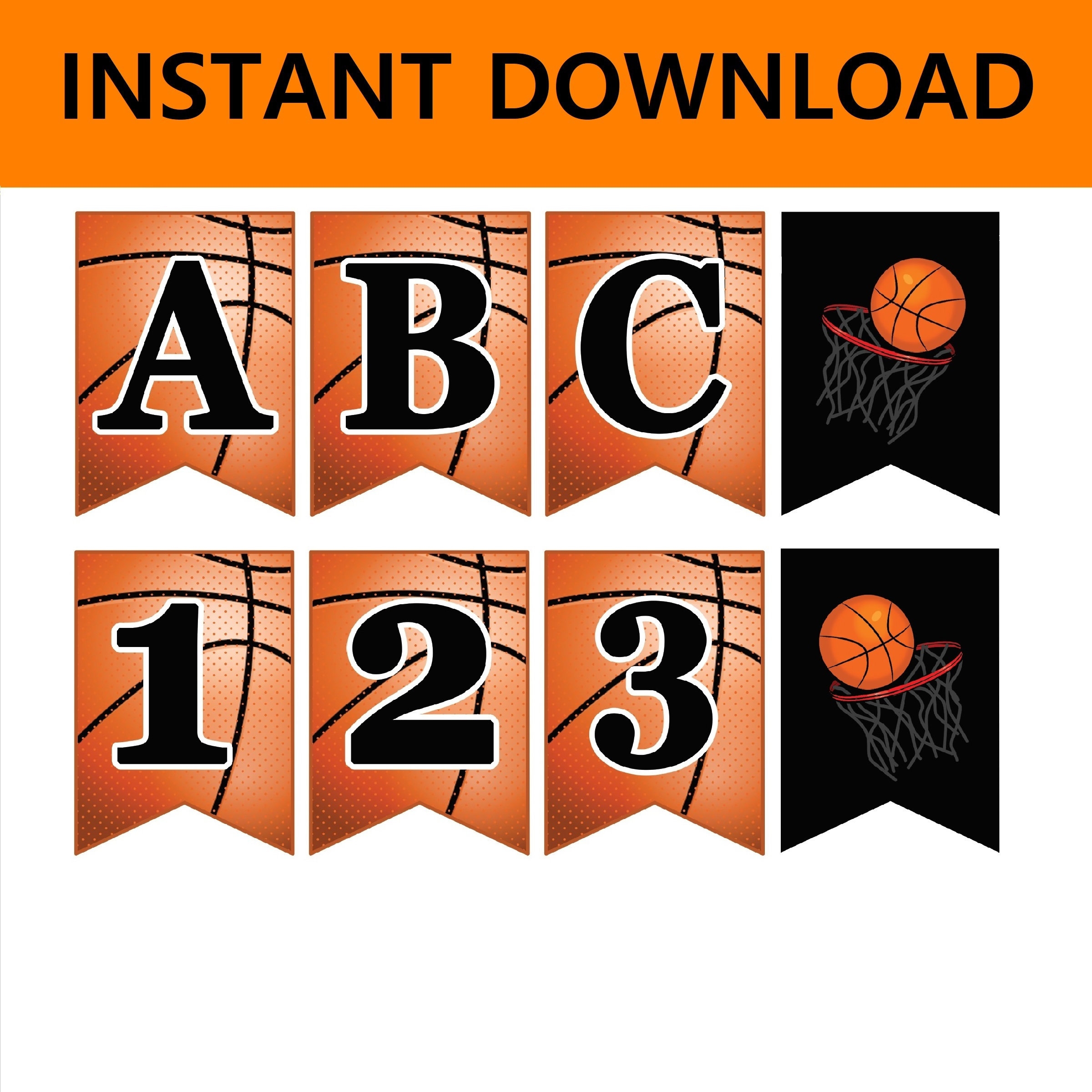 Basketball Theme Banner Sports Banner Birthday Banner Birthday Party 