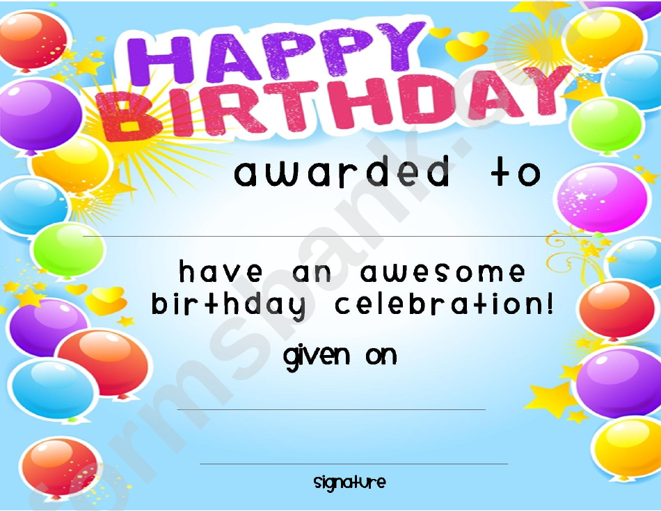 Birthday Certificate Template Printable Pdf Download Birthday Certificate Template Printable Pdf Download