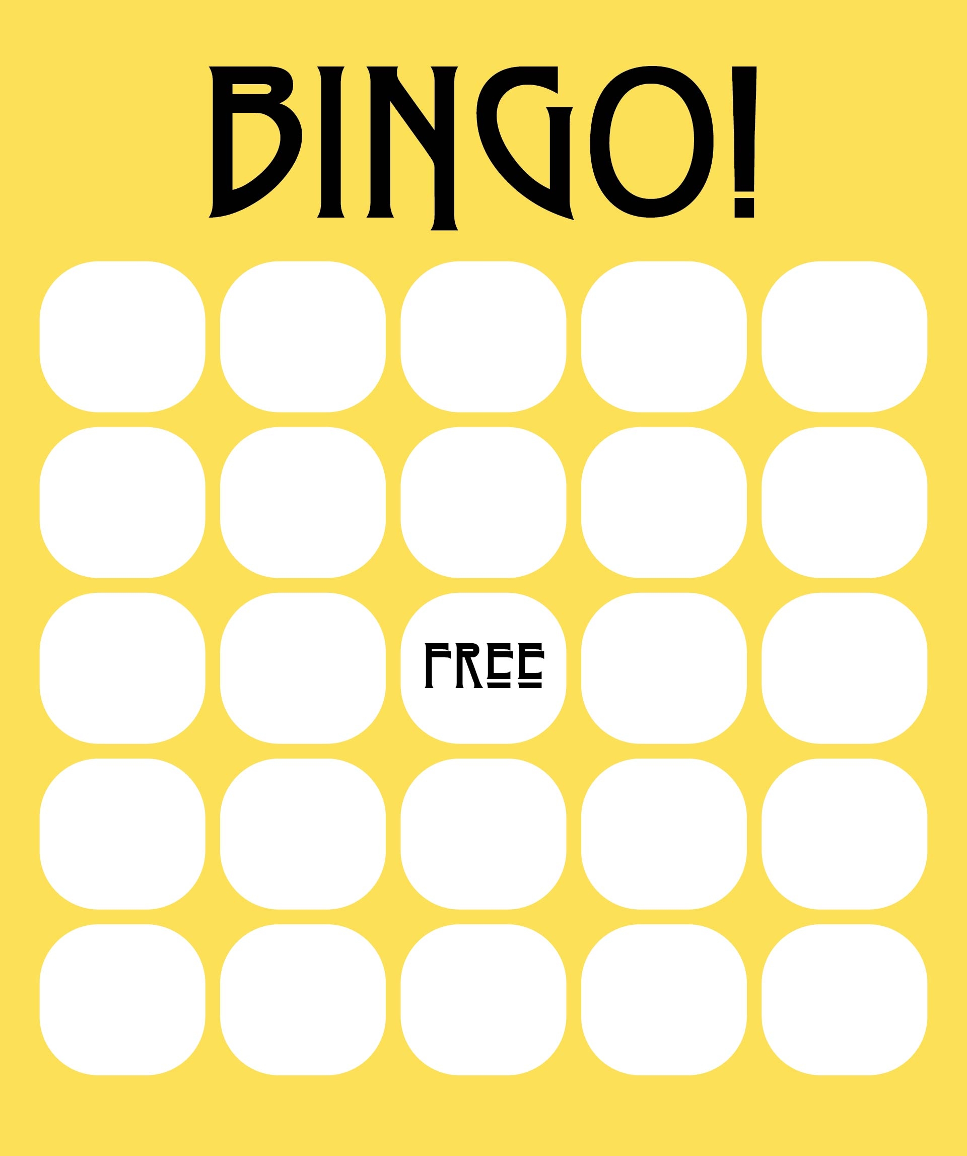 Free Blank Bingo Cards Printable