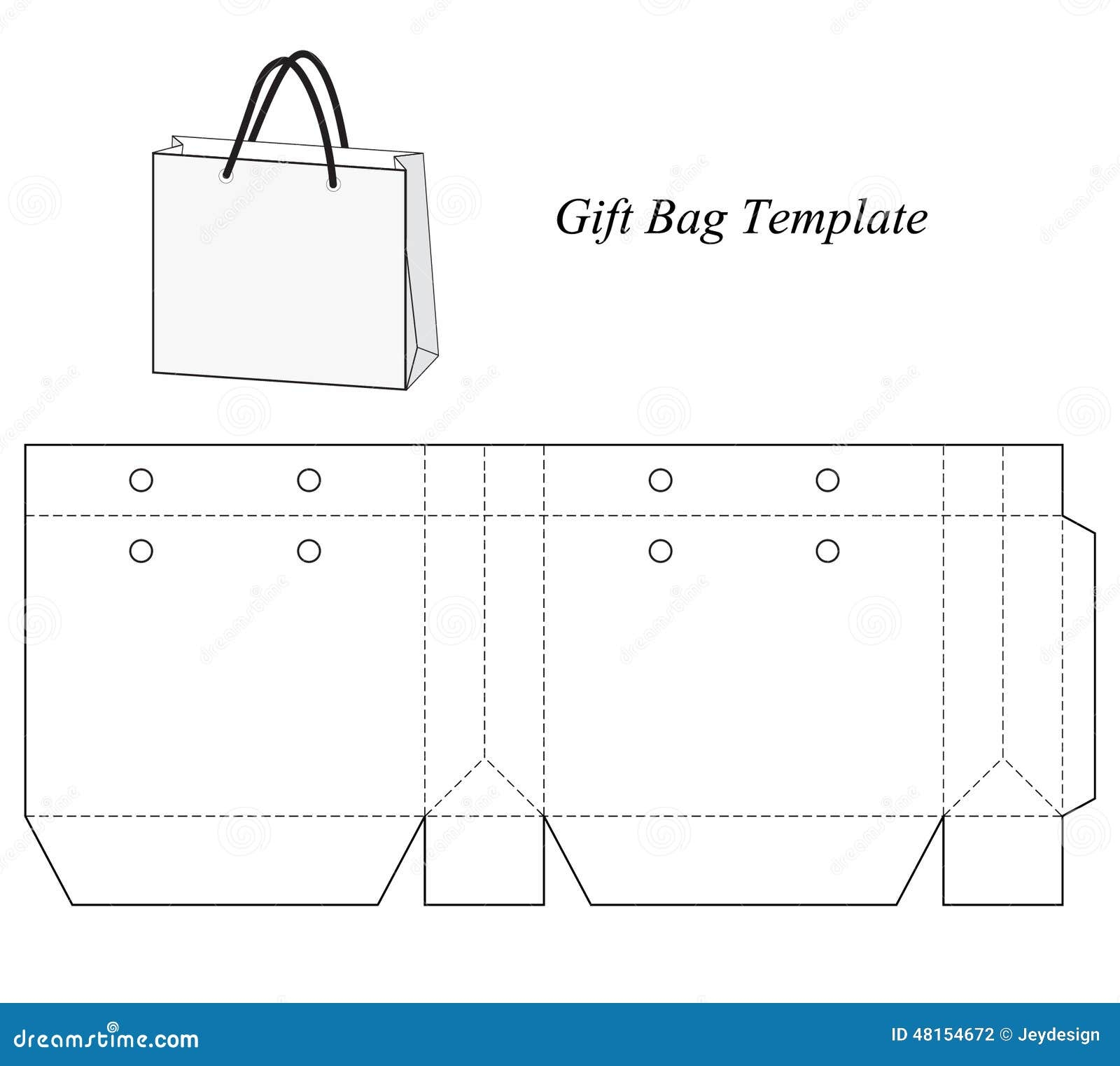 Blank Gift Bag Template Stock Vector Illustration Of Marketing 48154672