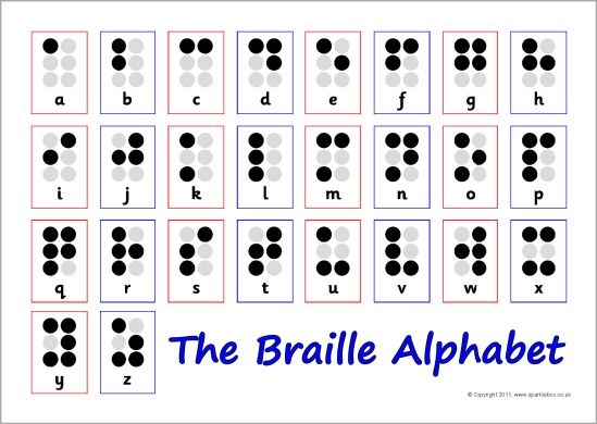 Printable Braille Alphabet Worksheet