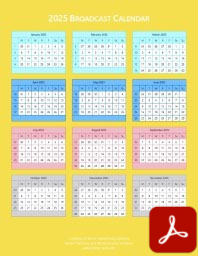 2025 Broadcast Calendar Printable