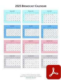 Broadcast Calendar 2025 Free Downloads Customizable
