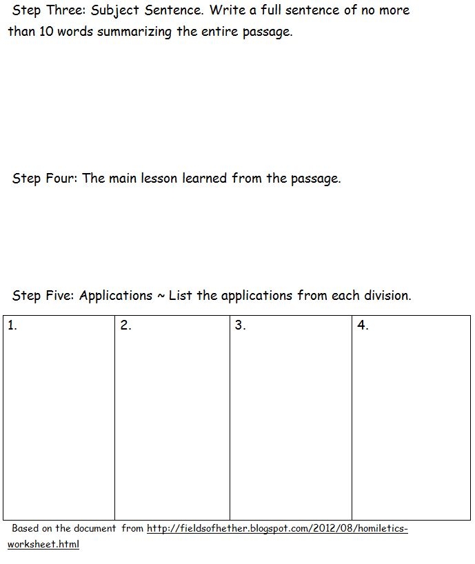 Bsf Homiletics Worksheets Bsf Homiletics Worksheets