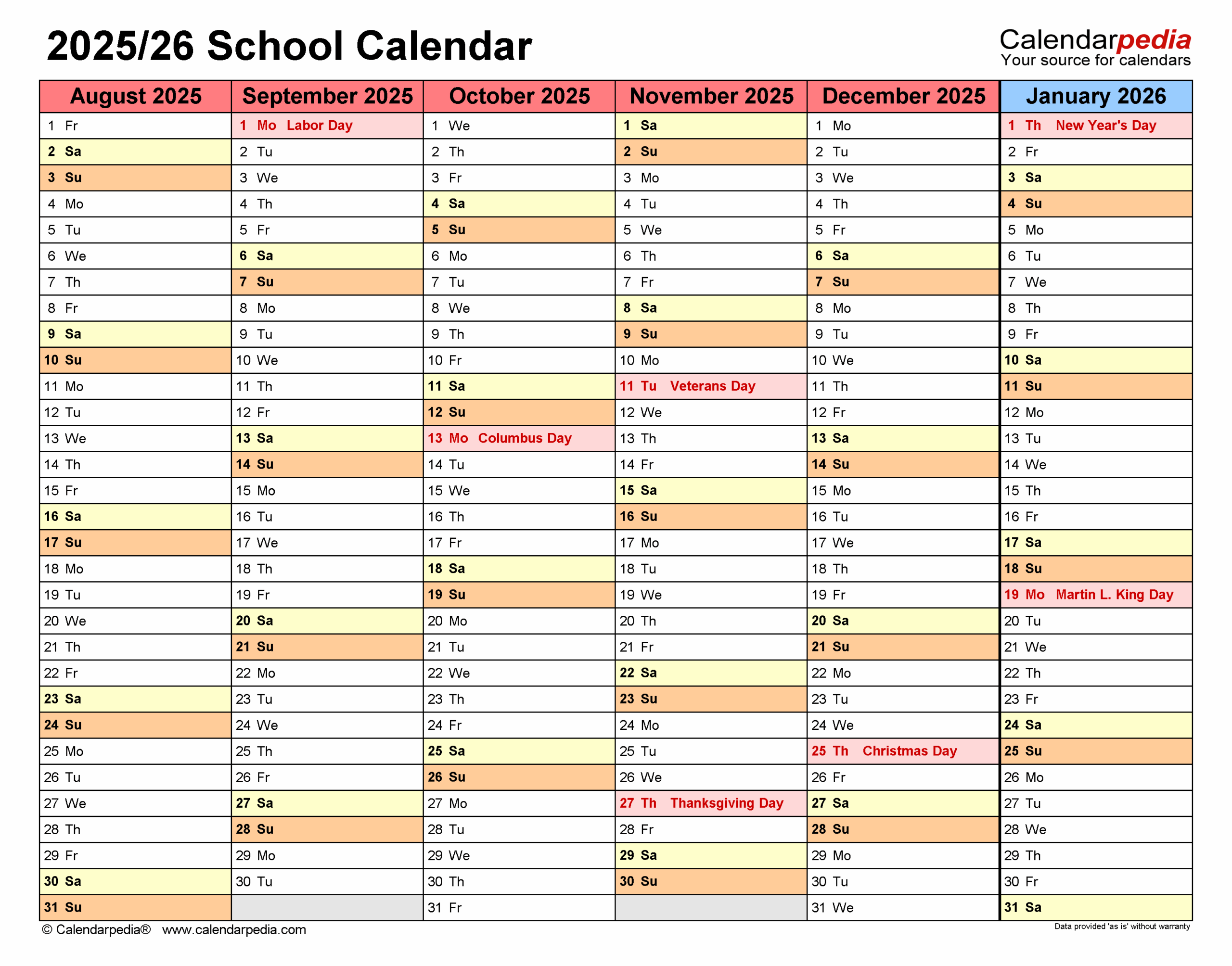 Calendar Templates For 2025 2026 School Year A Robby Hall