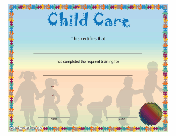 Free Printable Child Care Training Certificates