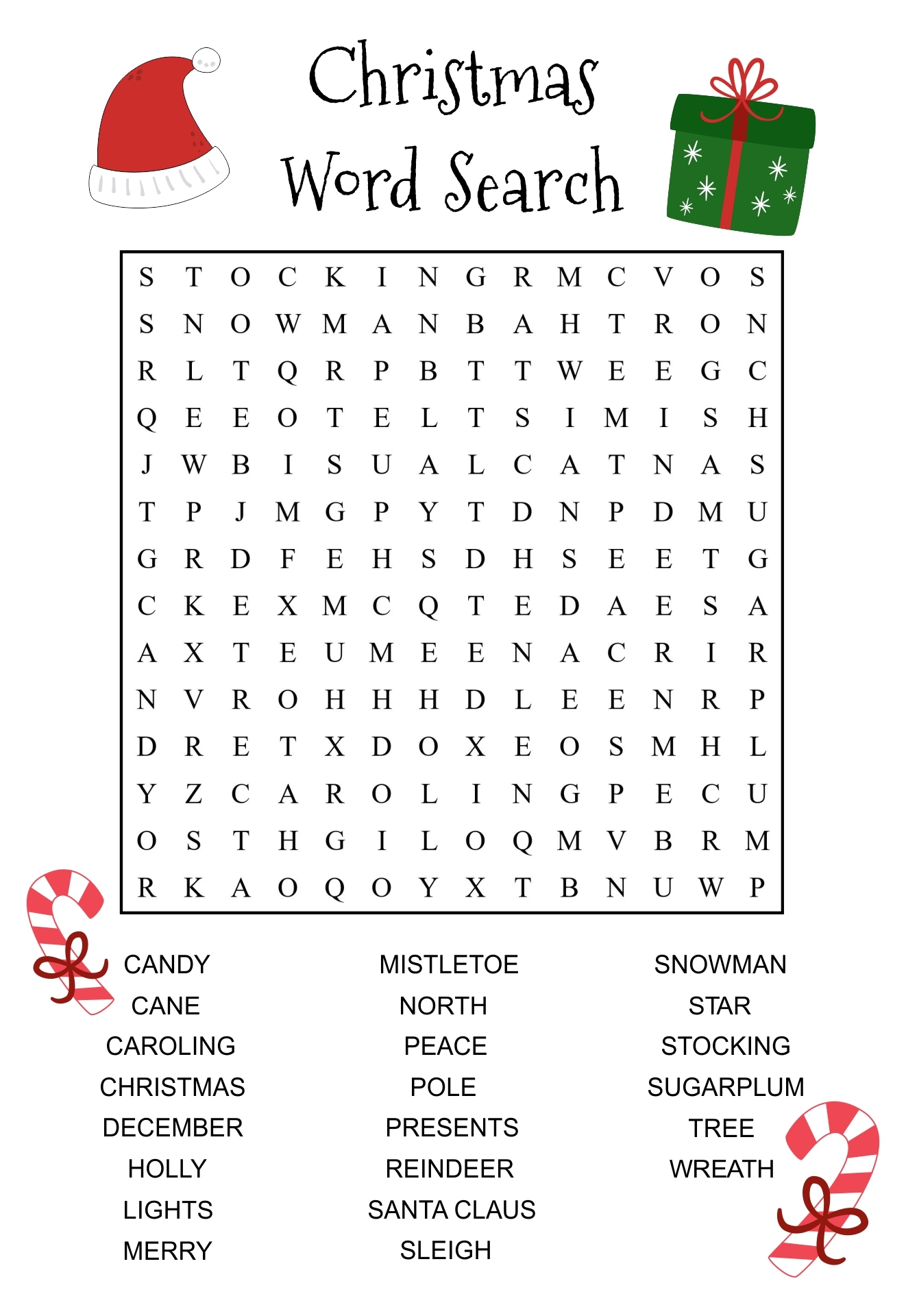 Free Printable Christmas Word Search Puzzles