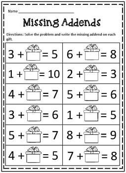 Christmas Math Worksheets First Grade By Mrs Holly Hansen TpT