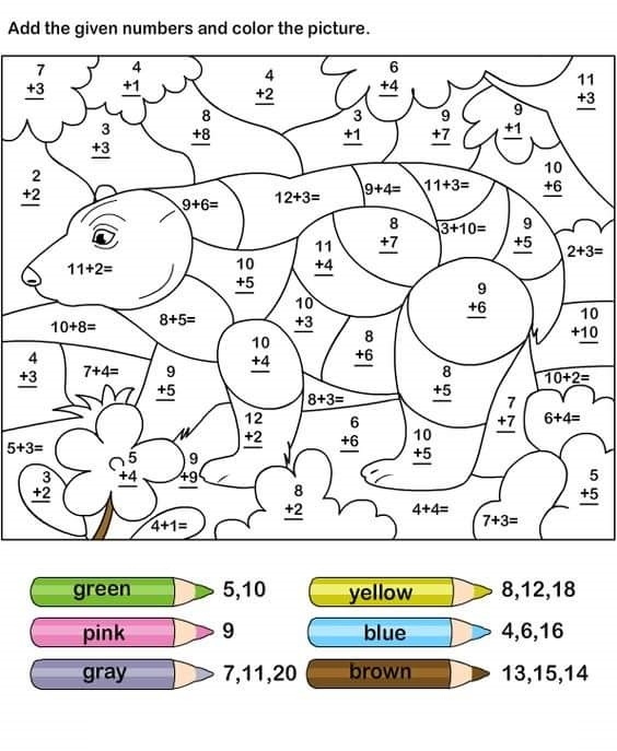 Color By Adding Worksheets