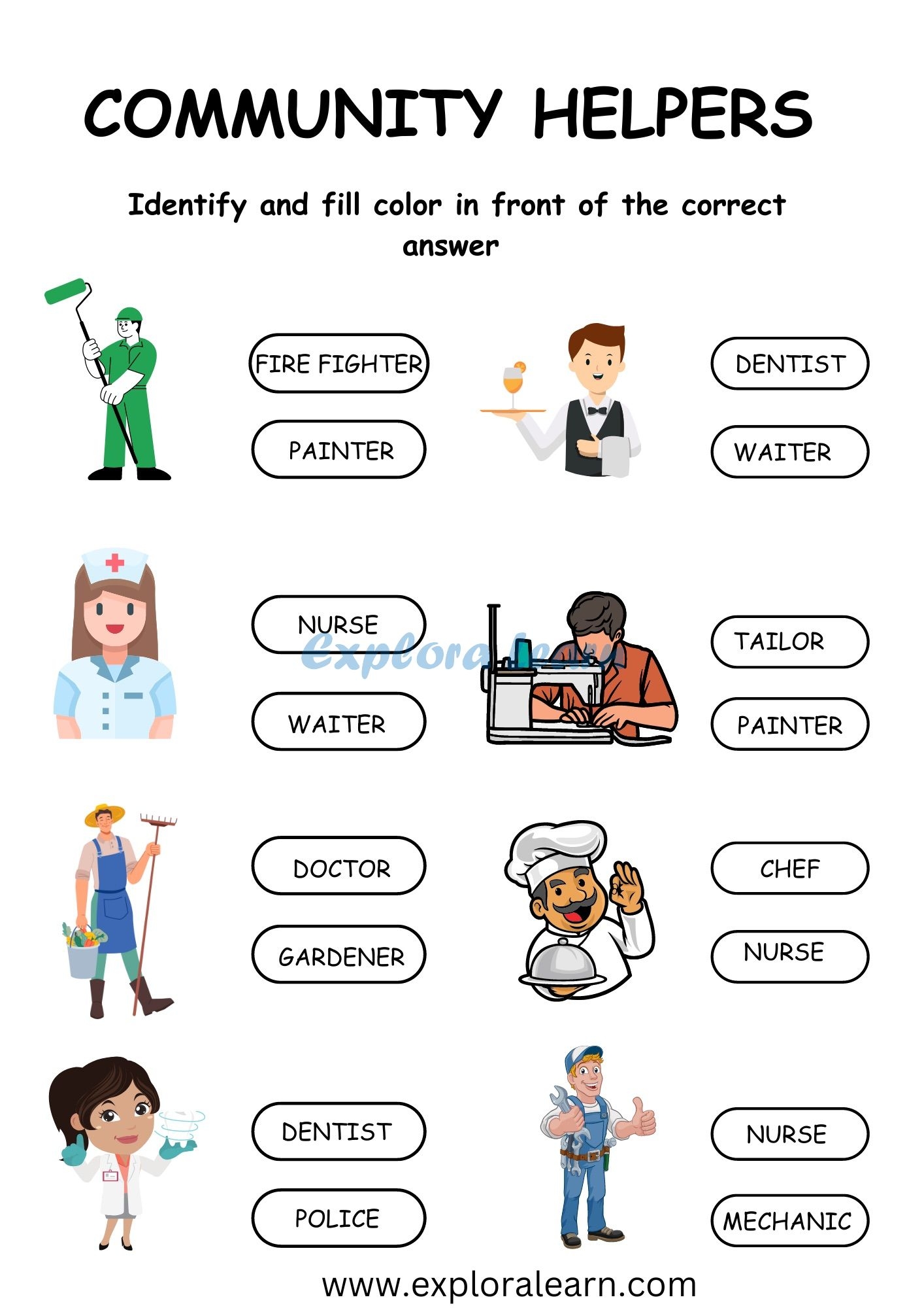 Community Helpers Printables Worksheets For Preschool And Kindergarten Community Helpers Printables Worksheets For Preschool And Kindergarten