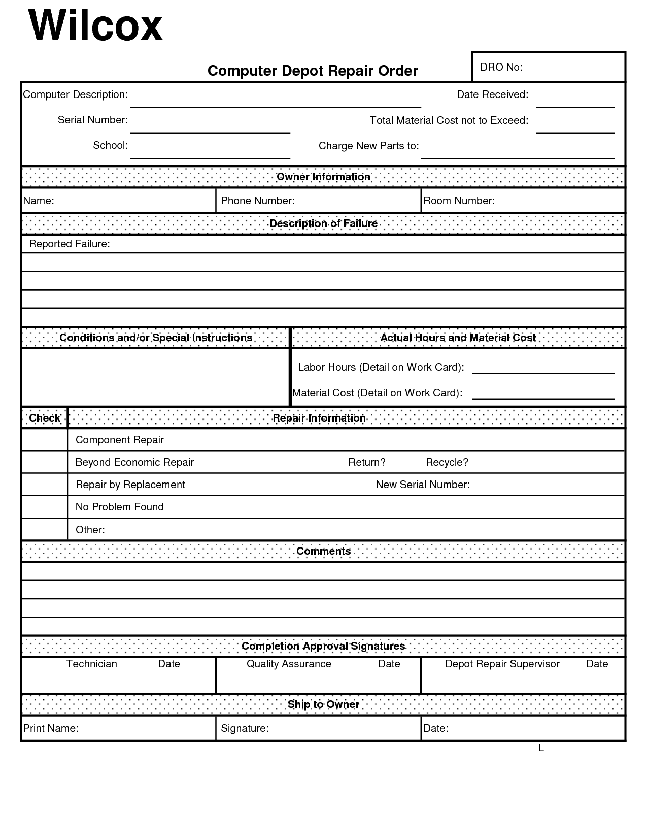 Computer Repair Drop Off Forms Free Printable Printable Forms Free Online Computer Repair Drop Off Forms Free Printable Printable Forms Free Online