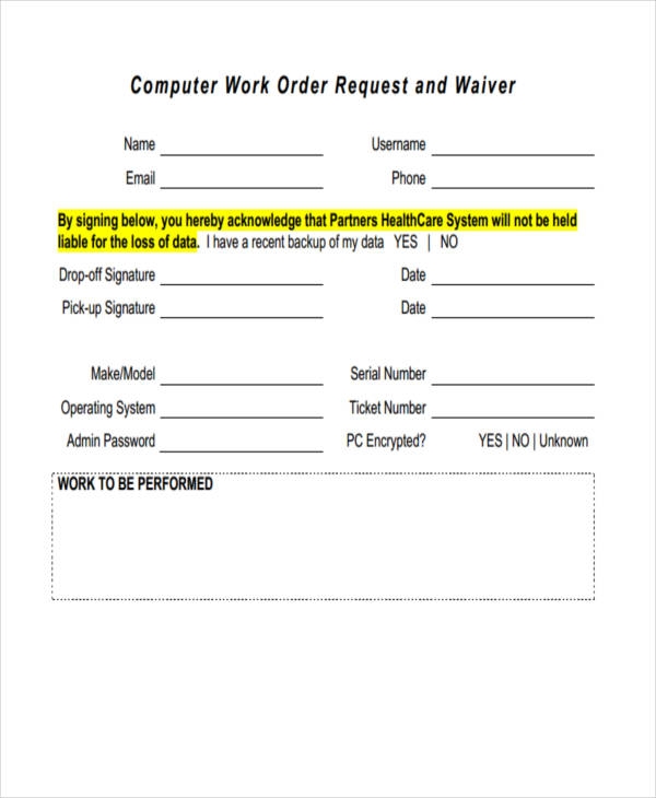 Computer Repair Drop Off Form Free Printable Computer Repair Drop Off Form Free Printable