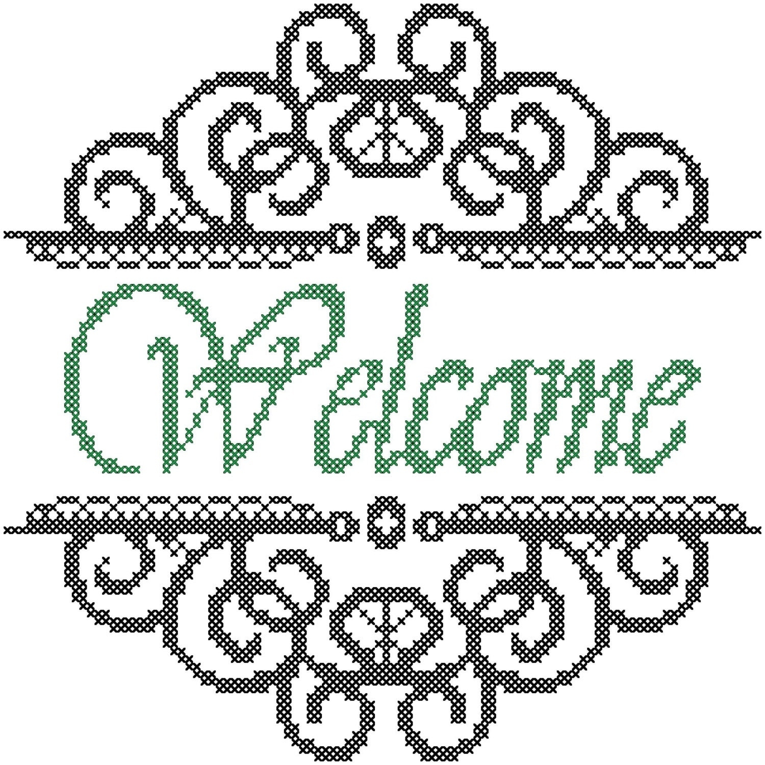 Cross Stitch Pattern Cross Stitch Welcome Pattern Welcome
