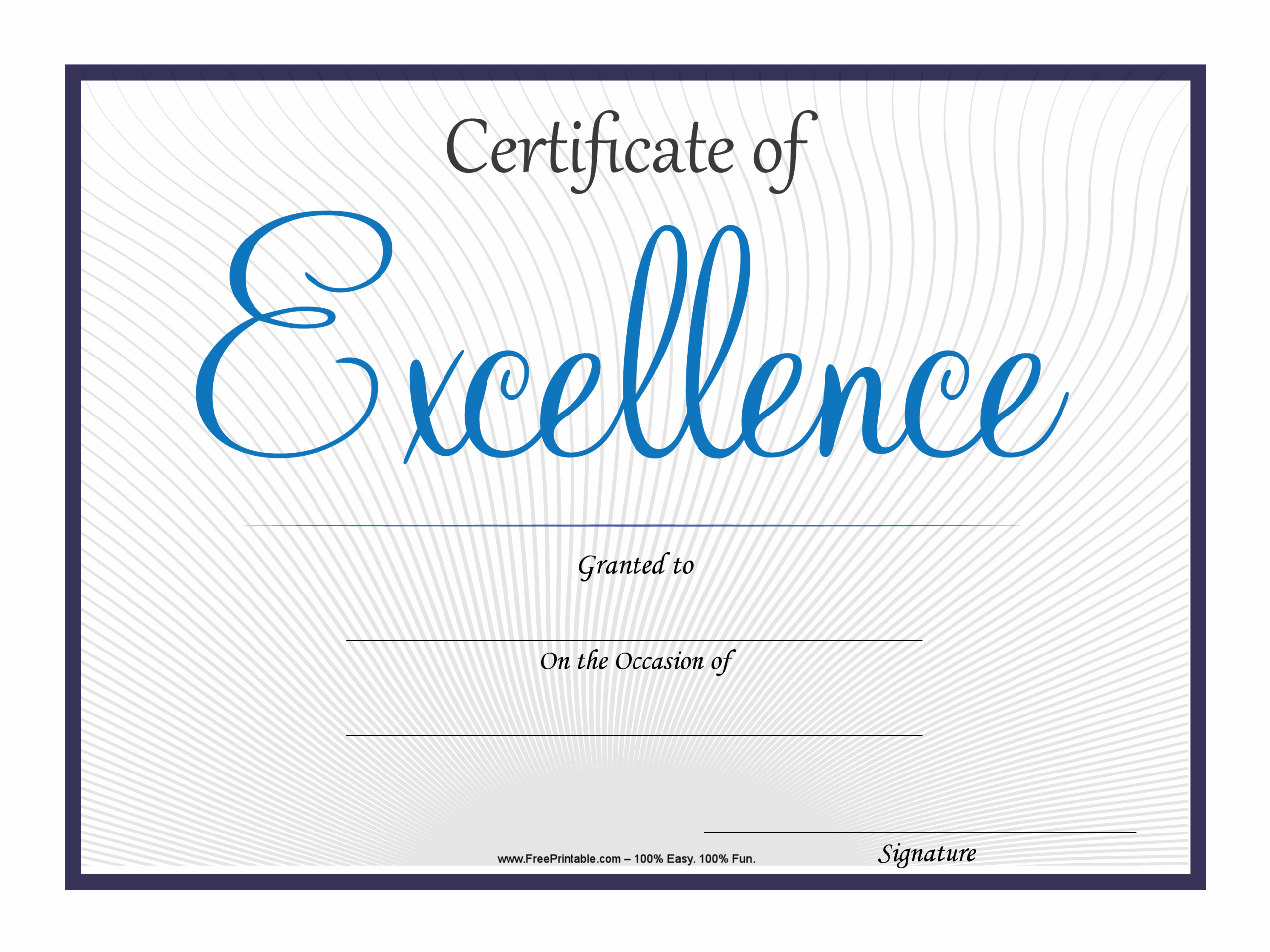 Customize Your Free Printable Excellence Certificate Customize Your Free Printable Excellence Certificate