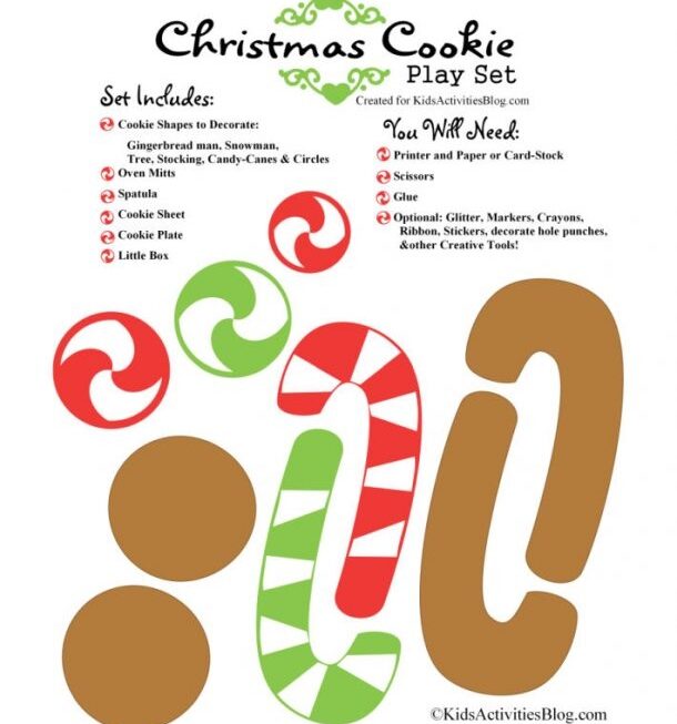 Cutest Christmas Cookie Baking Decorating Printables Set Kids