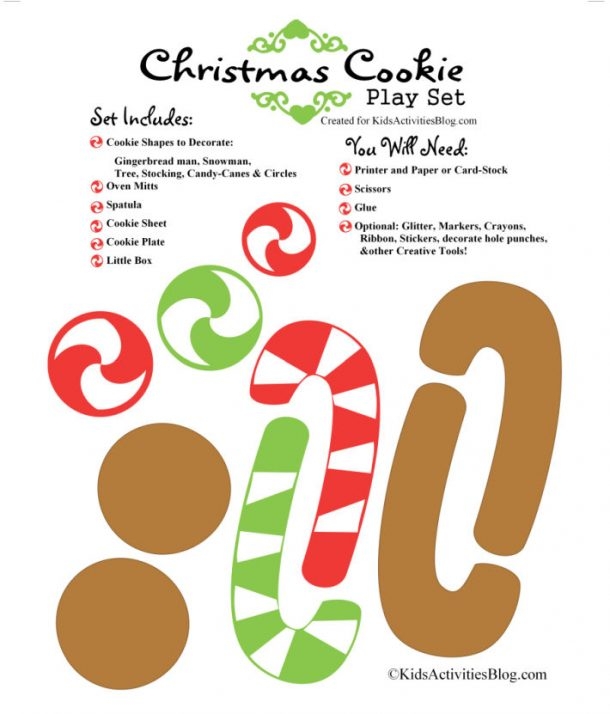 Cutest Christmas Cookie Baking Decorating Printables Set Kids 