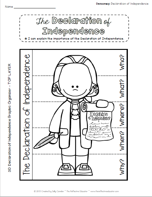 Declaration Of Independence For Kids Printable Worksheet Free