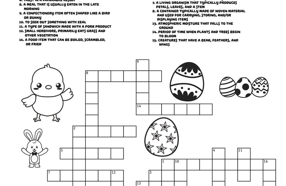 Easter Egg Crossword Puzzle Beeloo Printable Crafts And Activities
