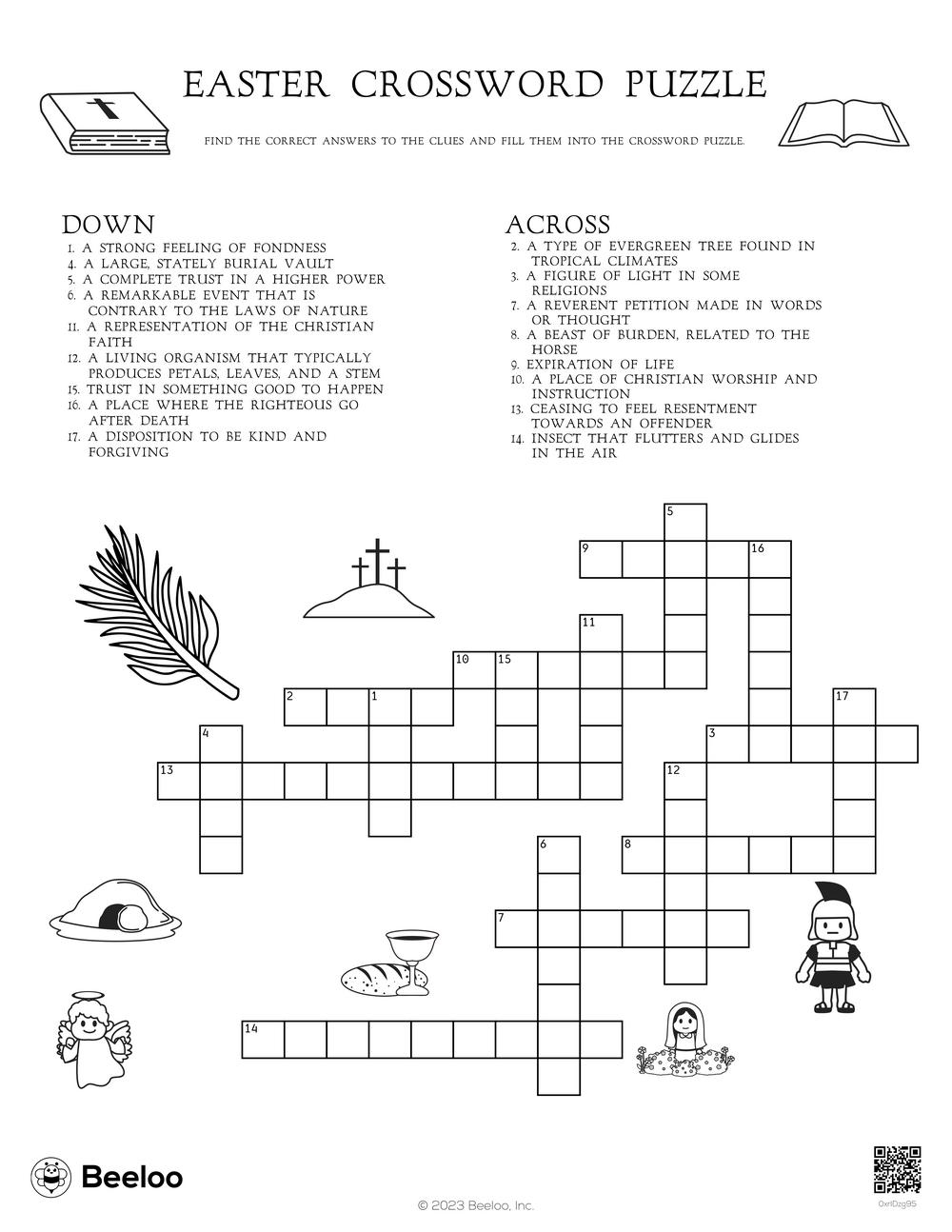 Easter themed Crossword Puzzles Beeloo Printable Crafts And 