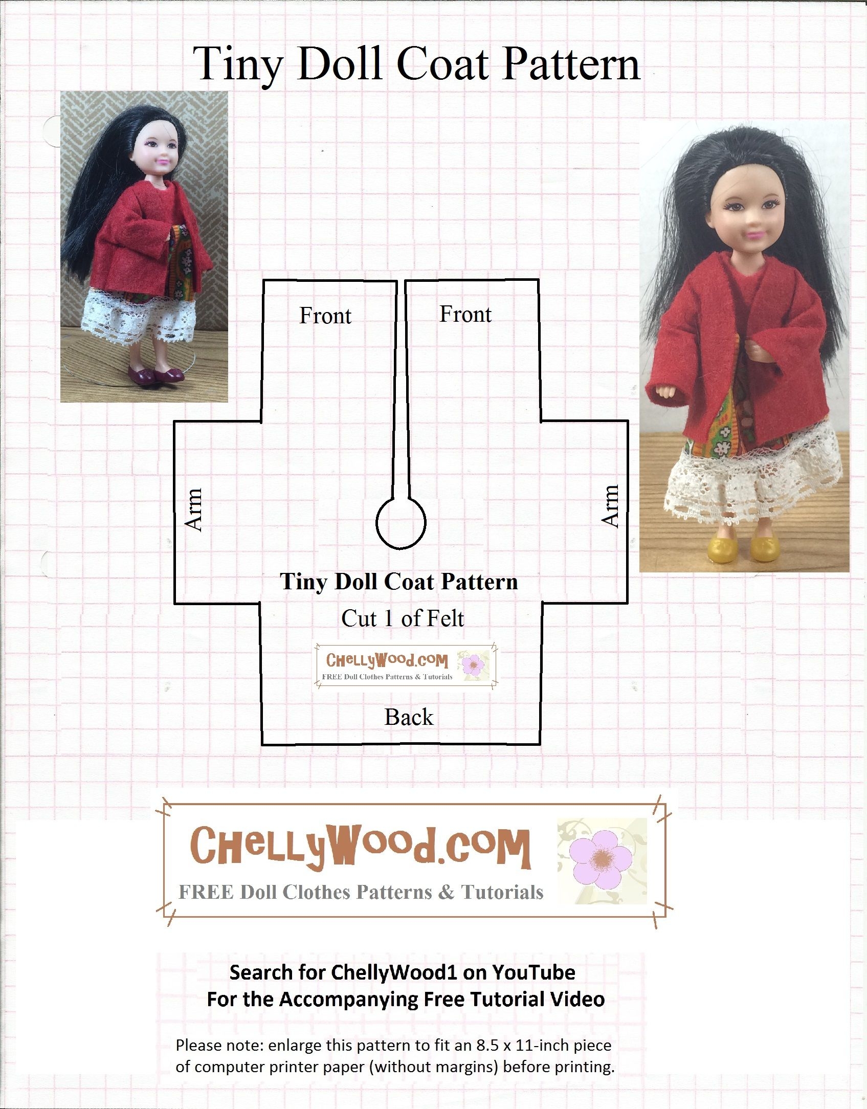 Easy Miniature Coat For Dollhouse Dolls Or Chelsea Dolls With Free Easy Miniature Coat For Dollhouse Dolls Or Chelsea Dolls With Free