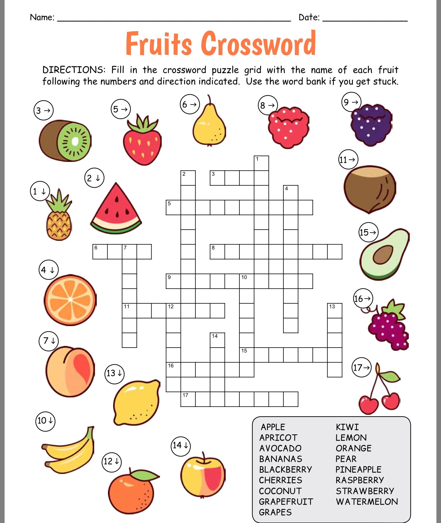 Crossword Printables For Kids