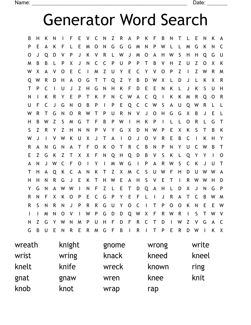 Easy Word Search Generator Easy Word Search Generator