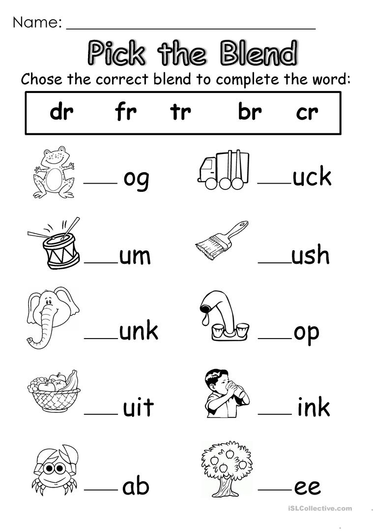 Ending Blends Worksheets