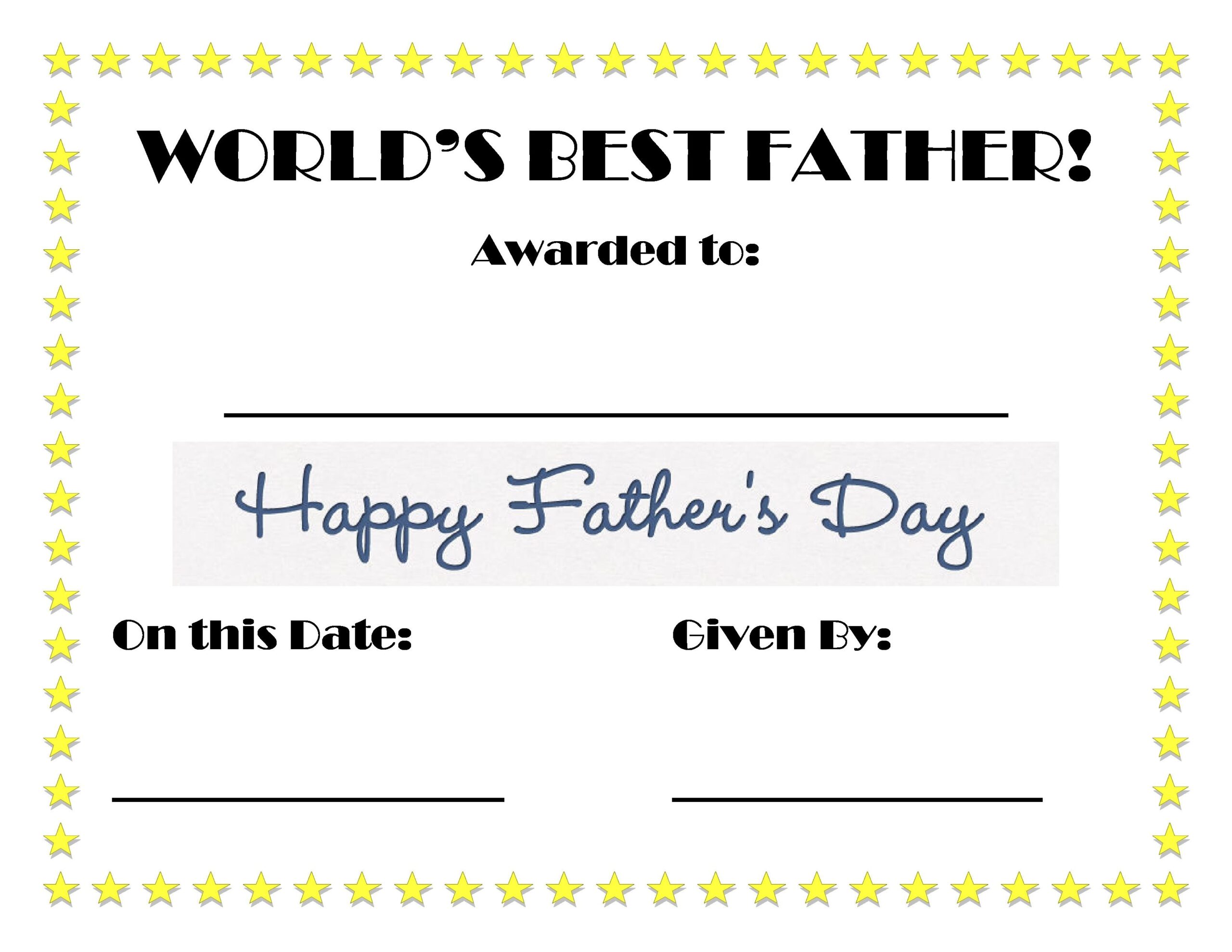 Father 39 s Day Printable Certificate Father 39 s Day Printable Fathers 