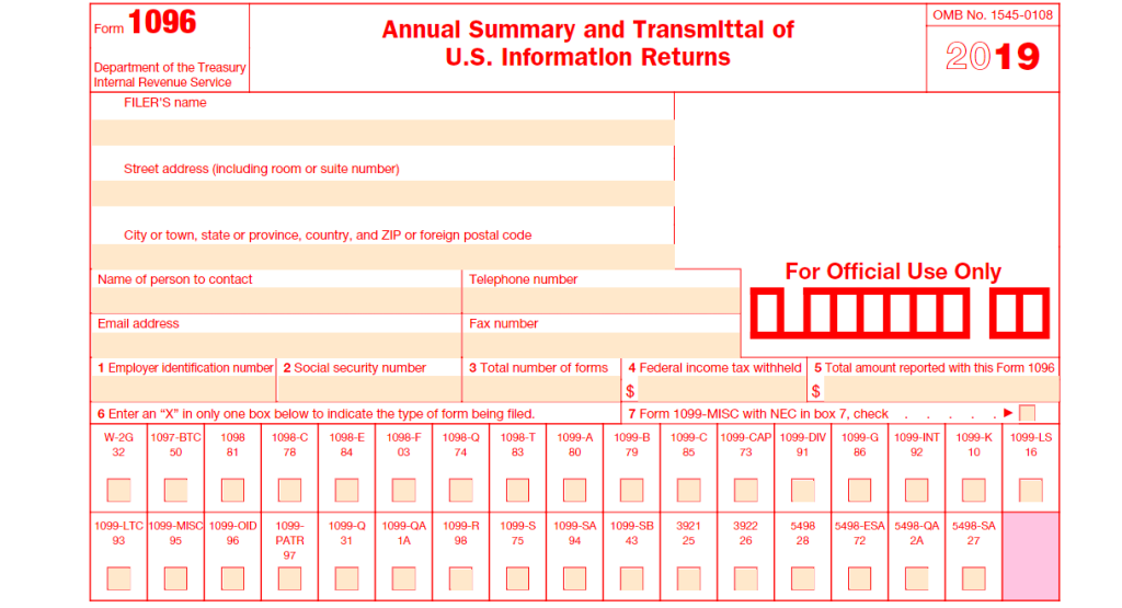 Fillable 1096 Form For 2023 Fillable Form 2025 Fillable 1096 Form For 2023 Fillable Form 2025