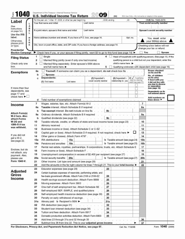 Free Irs Printable Tax Forms