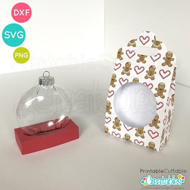 Flat Disc Christmas Ornament Gift Box SVG File Template 3 quot 