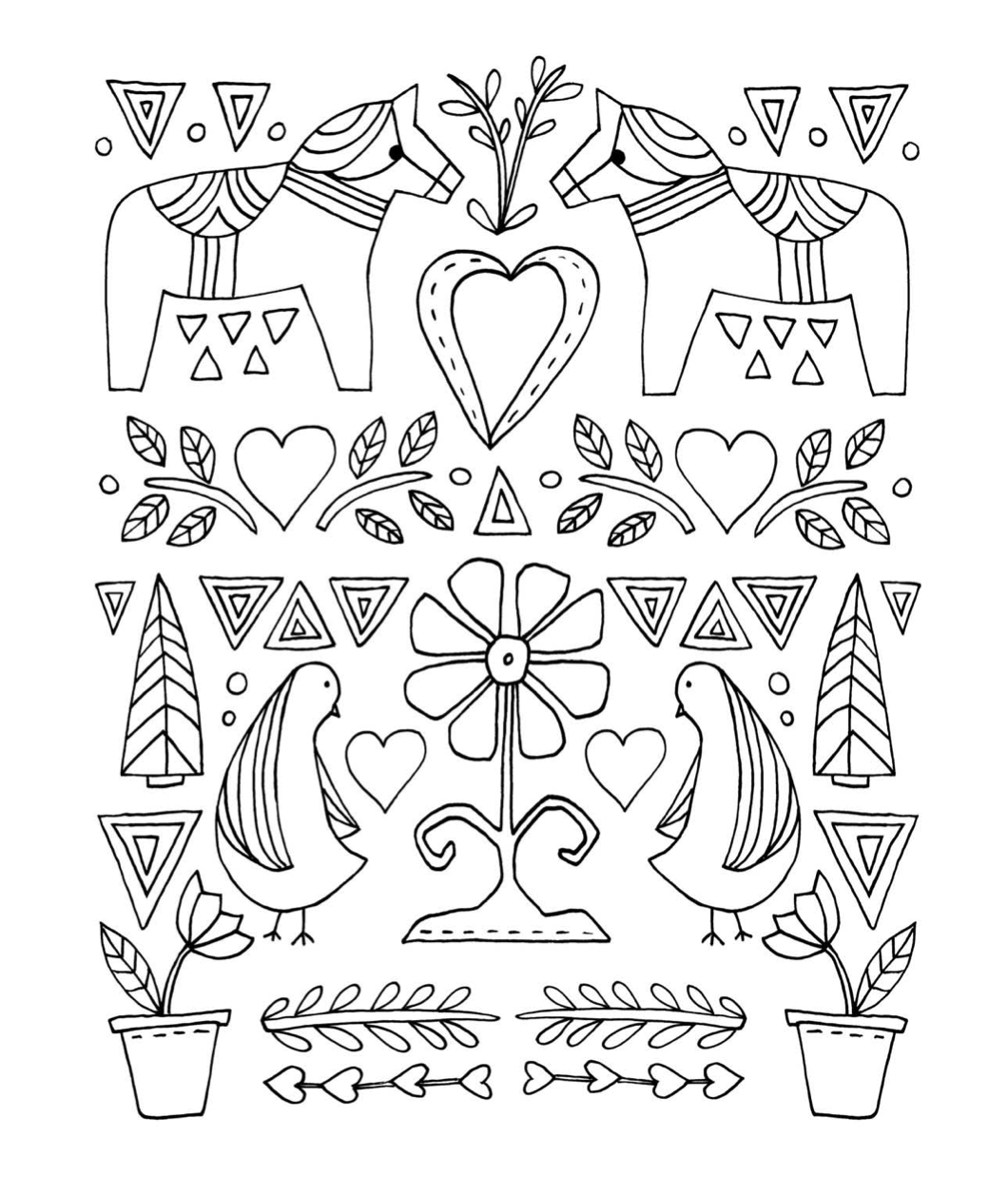 Folk Art Coloring Pages For Adults Coloring Pages Folk Art Coloring Pages For Adults Coloring Pages