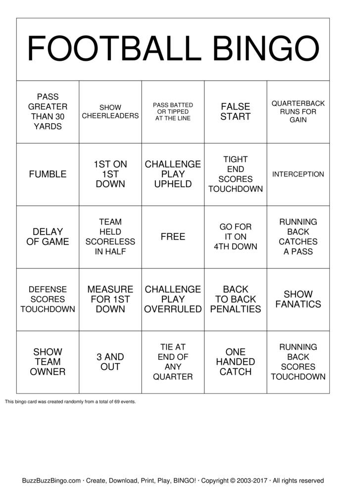Football Bingo Free Printable Printable Templates Free Football Bingo Free Printable Printable Templates Free