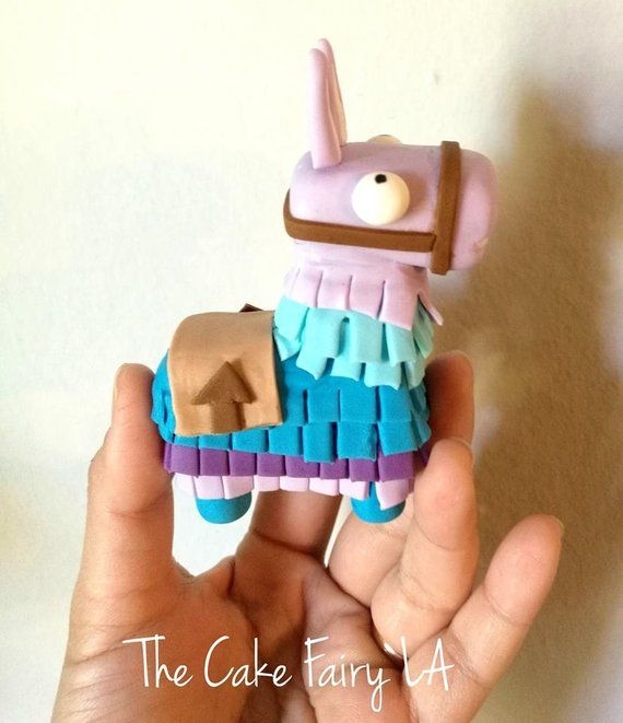 Fortnite Inspired Loot Llama Set Fondant Cake Topper Boy Birthday 