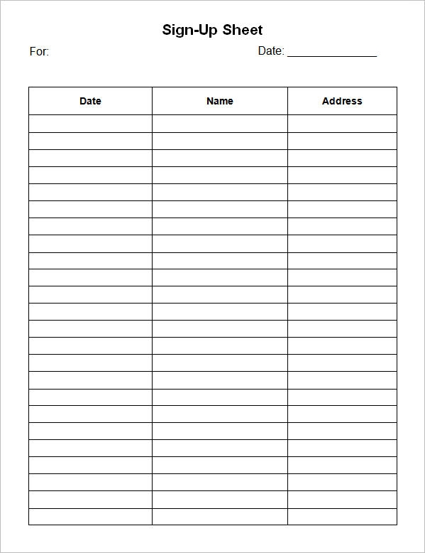 FREE 33 Sample Sign Up Sheet Templates In PDF MS Word Apple Pages FREE 33 Sample Sign Up Sheet Templates In PDF MS Word Apple Pages