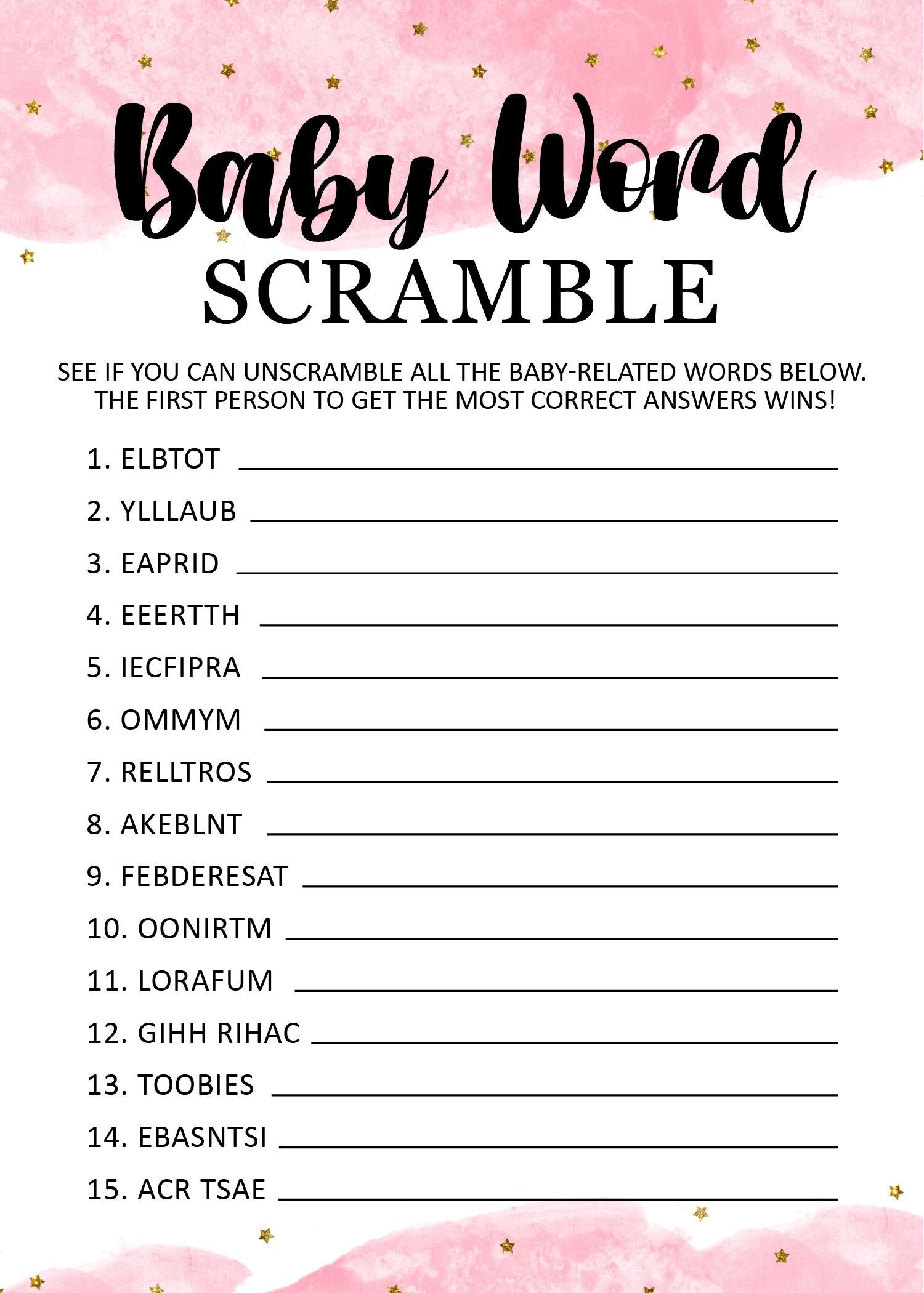 Free Baby Shower Scramble Games At Leahwhammondz Blog