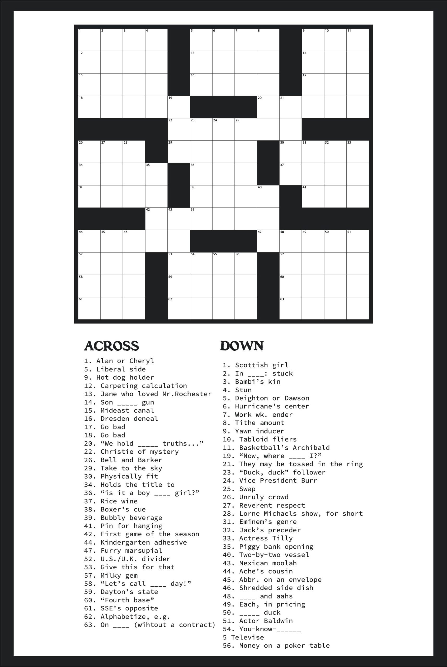 Crossword Puzzle Maker Printable Free Crossword Puzzle Maker Printable Free