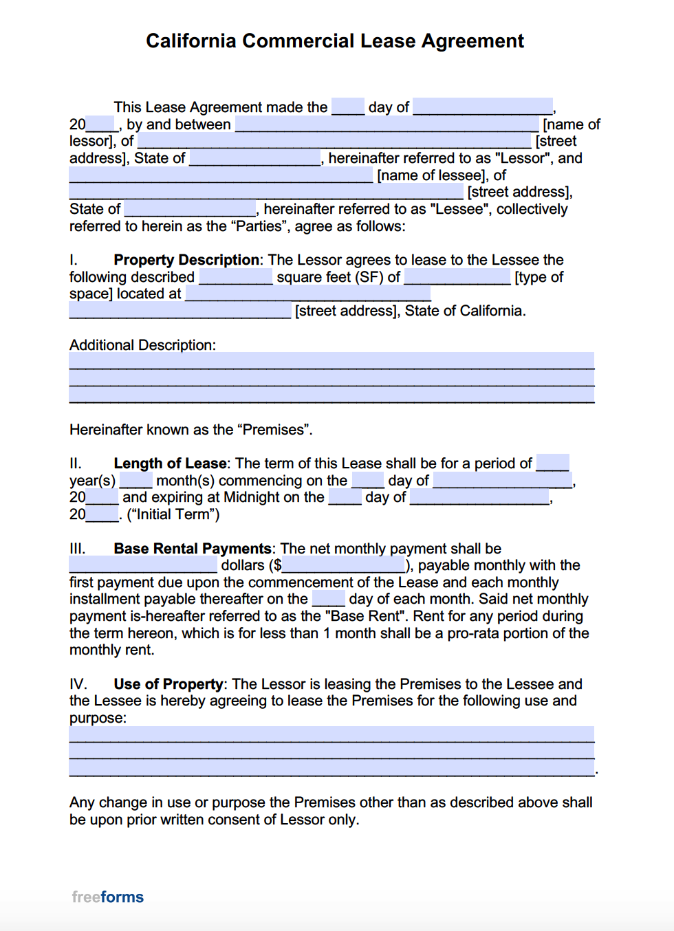 Free Printable California Lease Agreement Free Printable California Lease Agreement