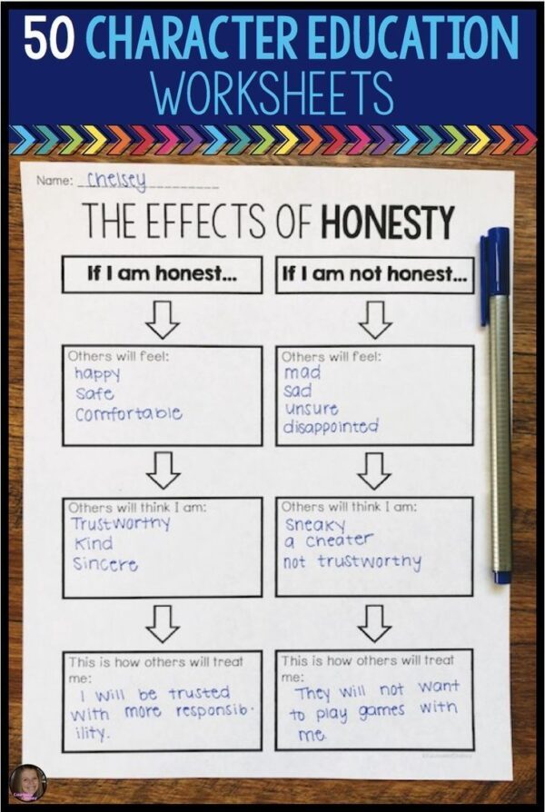 Free Printable Character Education Worksheets Middle School