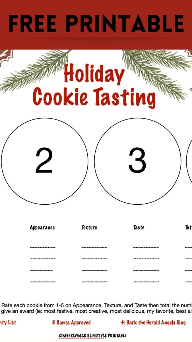 FREE Christmas Printable Holiday Cookie Exchange Party Holiday 