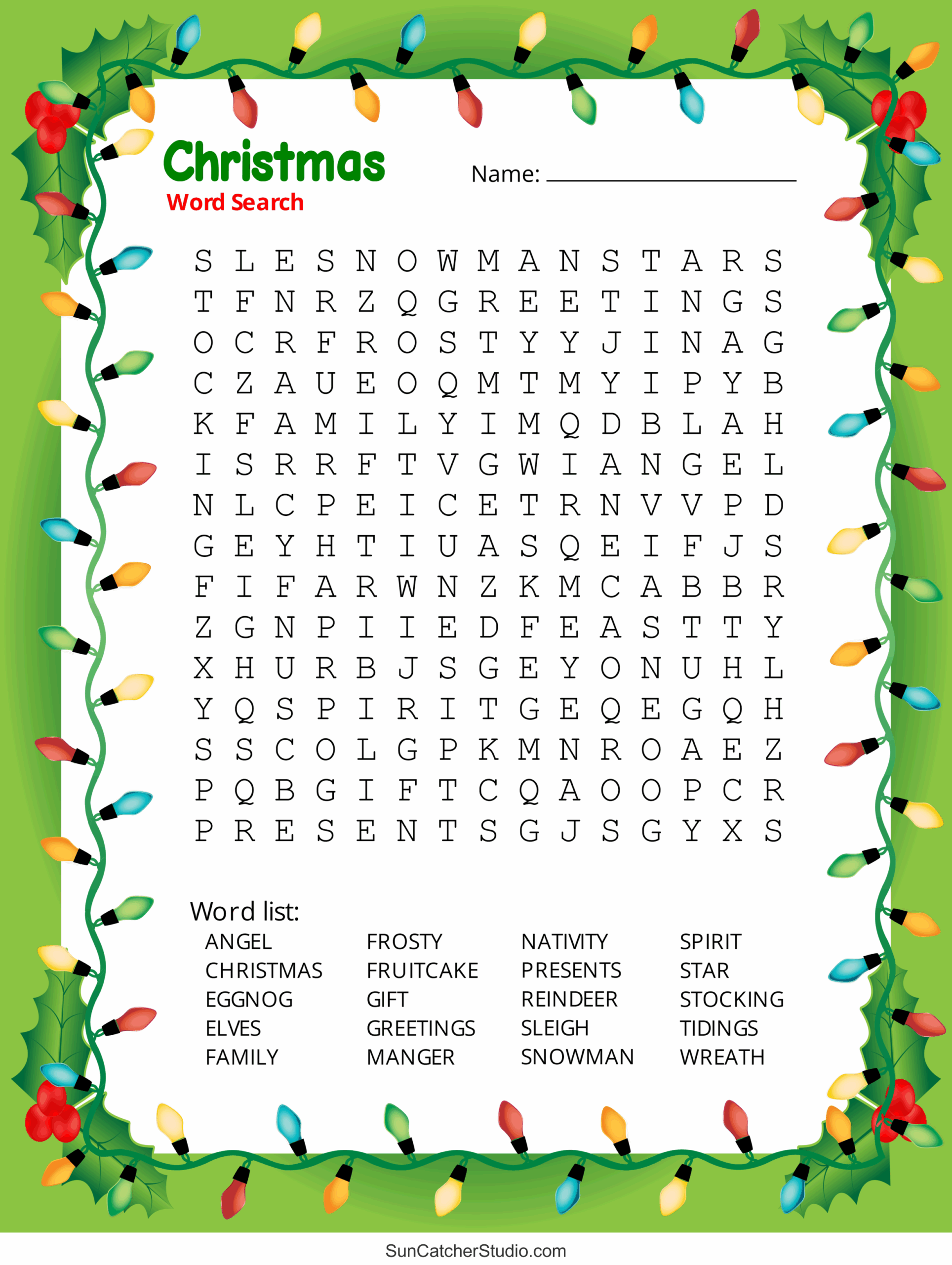 Free Christmas Word Search Puzzle Printable Printable Free Templates