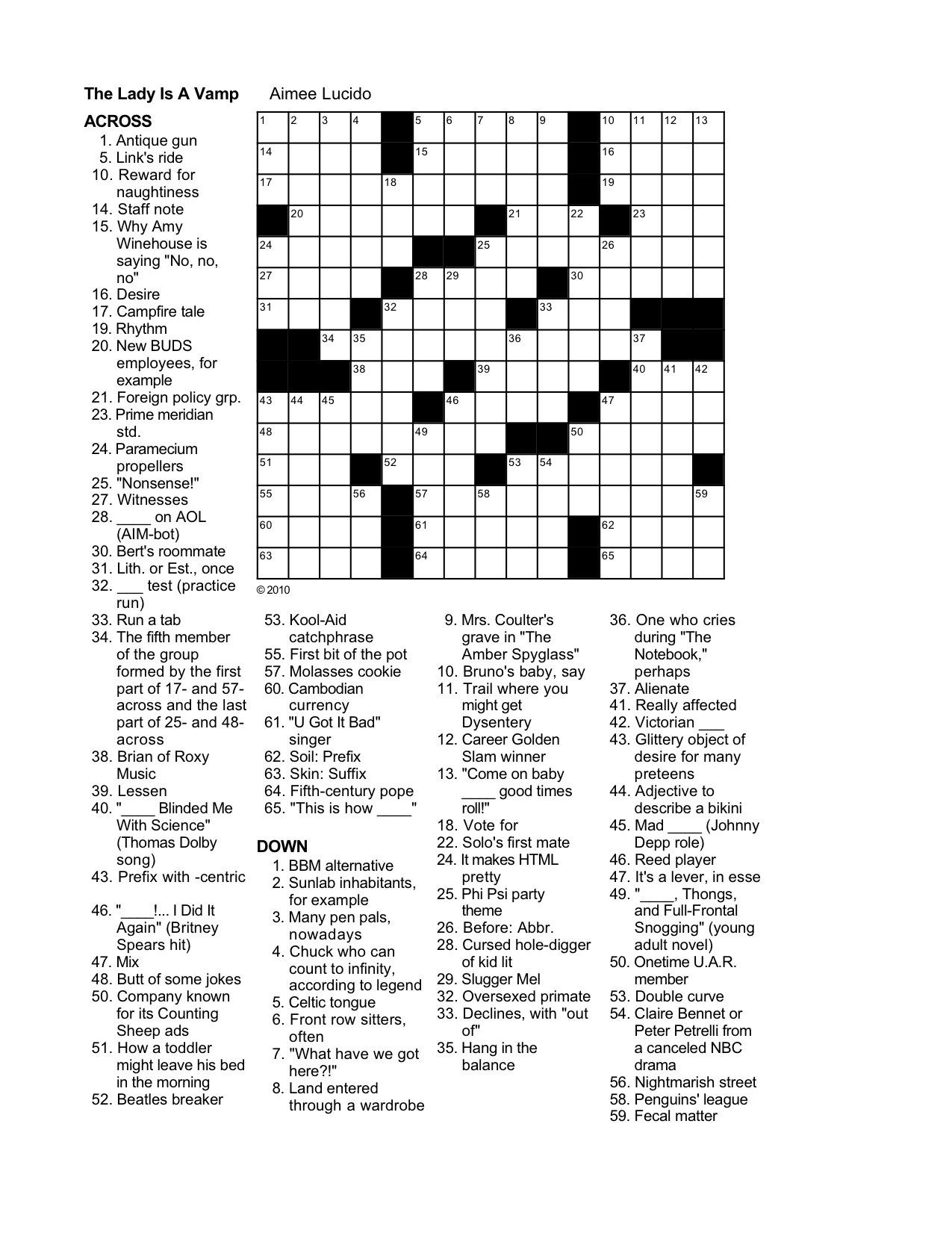Free Dailu Printable Crossword Puzzles Free Dailu Printable Crossword Puzzles