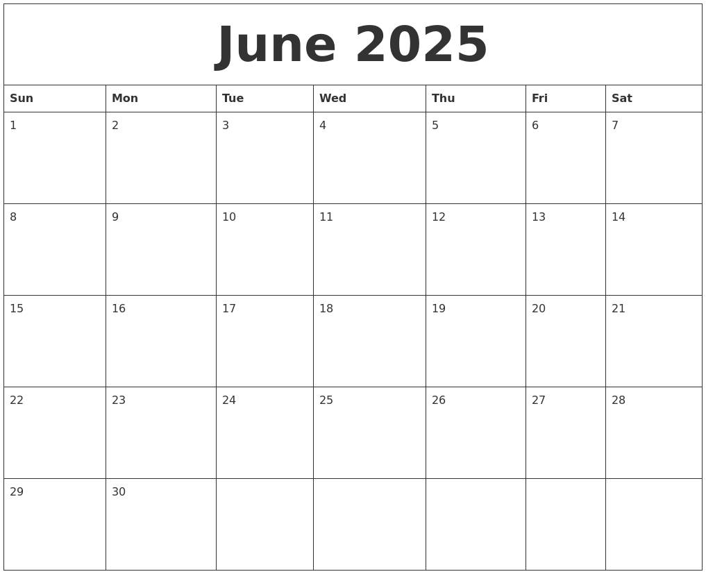 Free Downloadable Calendar June 2025 Monthly Sam B Prior Free Downloadable Calendar June 2025 Monthly Sam B Prior